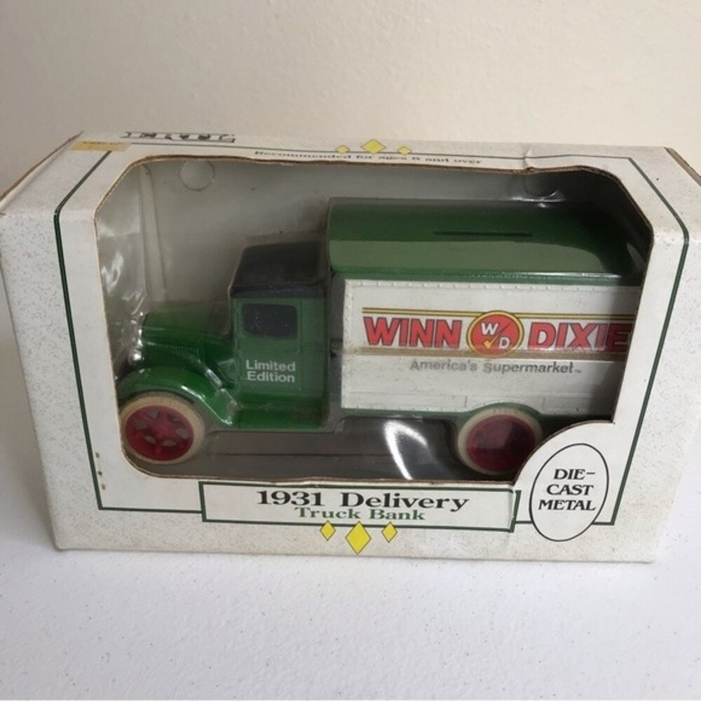 Vintage ERTL Co 1990 Winn Dixie 1931 Delivery Truck Bank Die Cast Metal NIB